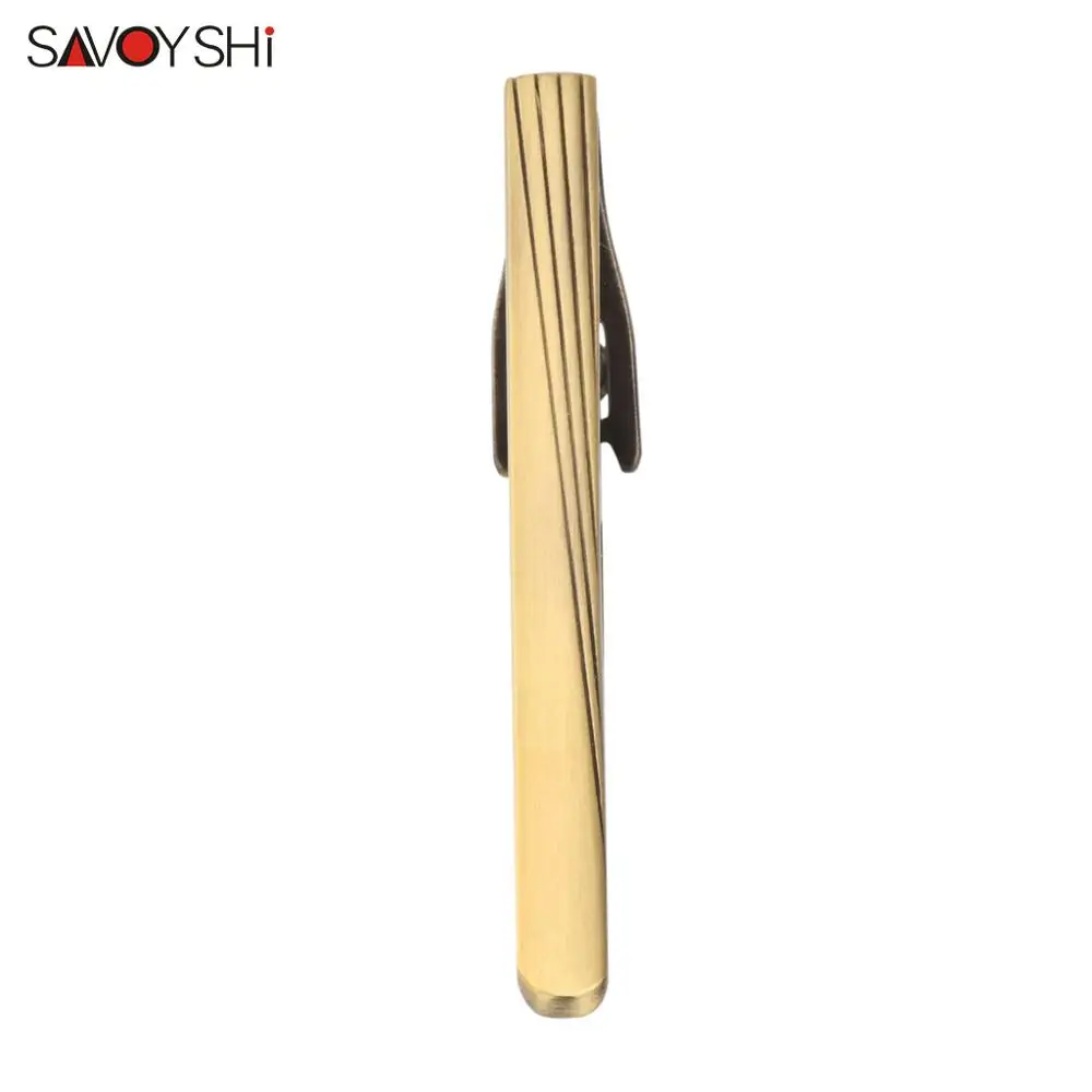 SAVOYSHI винтажный Бронзовый зажим для галстука для мужчин зажим для галстука-бара классический простой металлический зажим для галстука мужские ювелирные изделия гравировка имя
