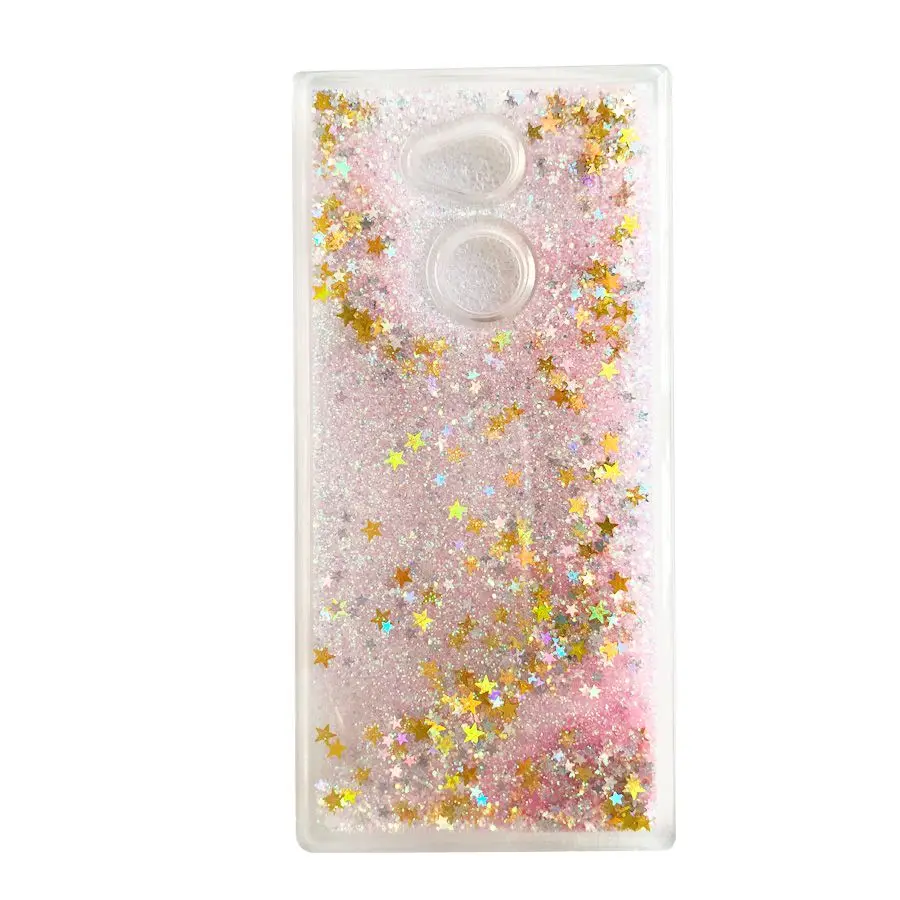 Pink star Fundas on для Sony Xperia XA XA1 XZ1 XA2 Ultra L1 L2 E5 E6 Z5 Coque мягкий TPU чехол прозрачный жидкий Блестящий динамический чехол для телефона - Цвет: Pink star
