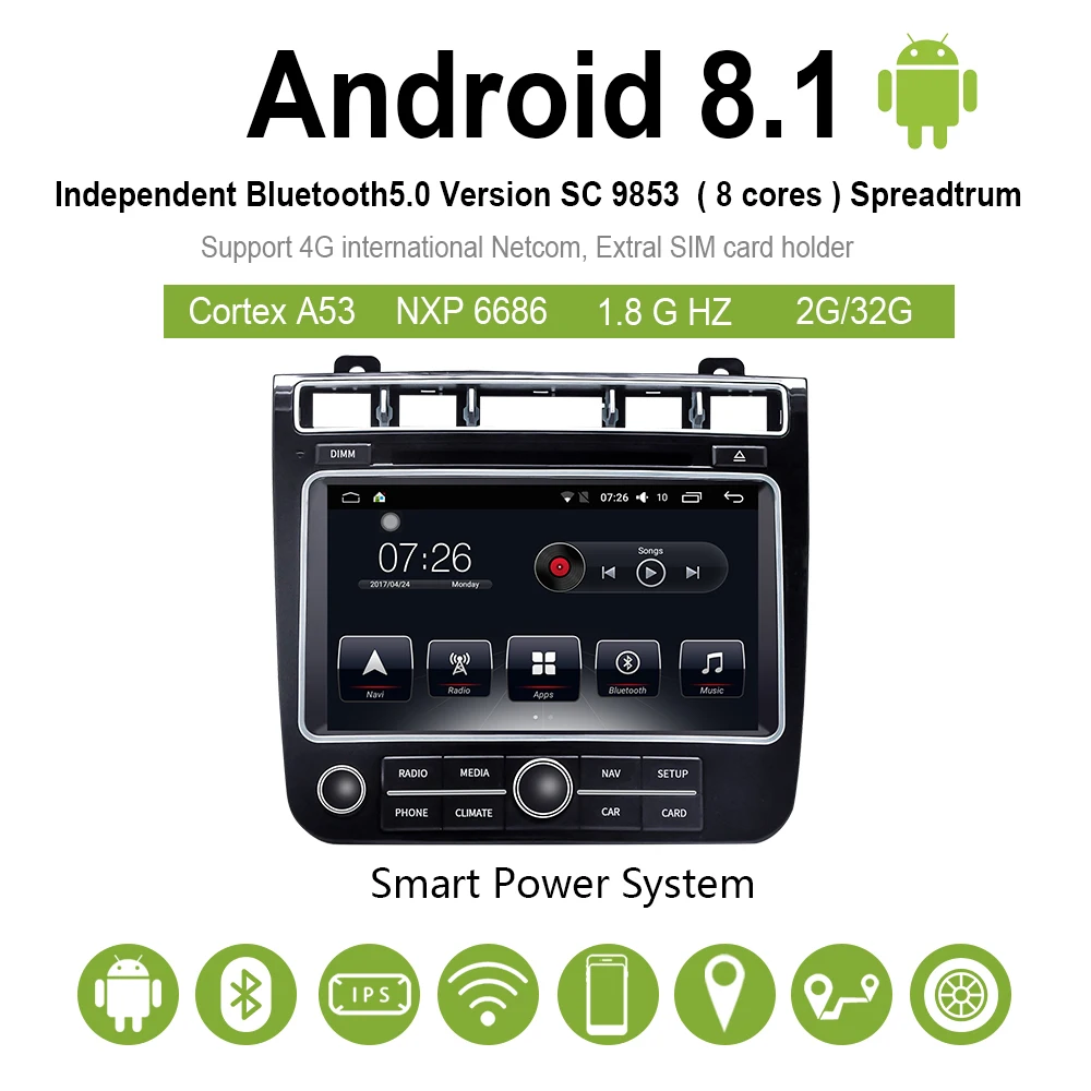 Автомобильный мультимедийный плеер 2 Din Android 8 1 автомобильный DVD для VW/Volkswagen Touareg