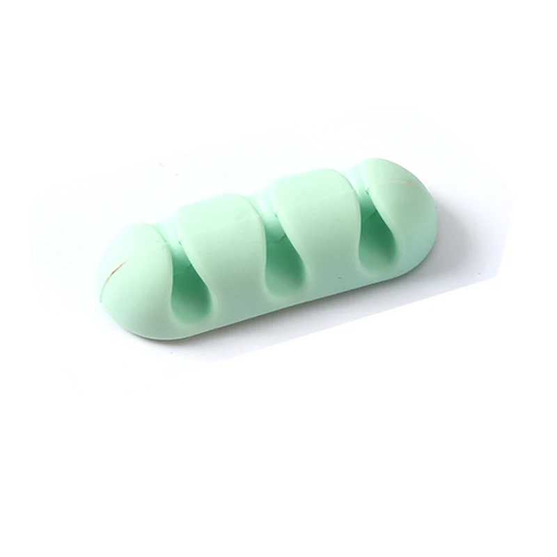 1pcs Green Селфи-палка, гарнитура для наушников, палка-на проводе, органайзер, держатель для кабеля, настольный шнур, намотка, сборщик, силикон - Цвет: 1pcs Green