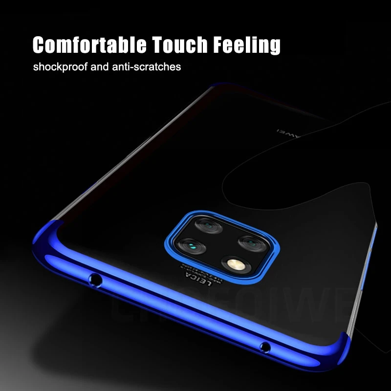 CHOEOIWE Cases for Huawei P30 Pro Plating Soft Case Mate 20 Lite 20X Cover Silicone Transparent Phone Covers |