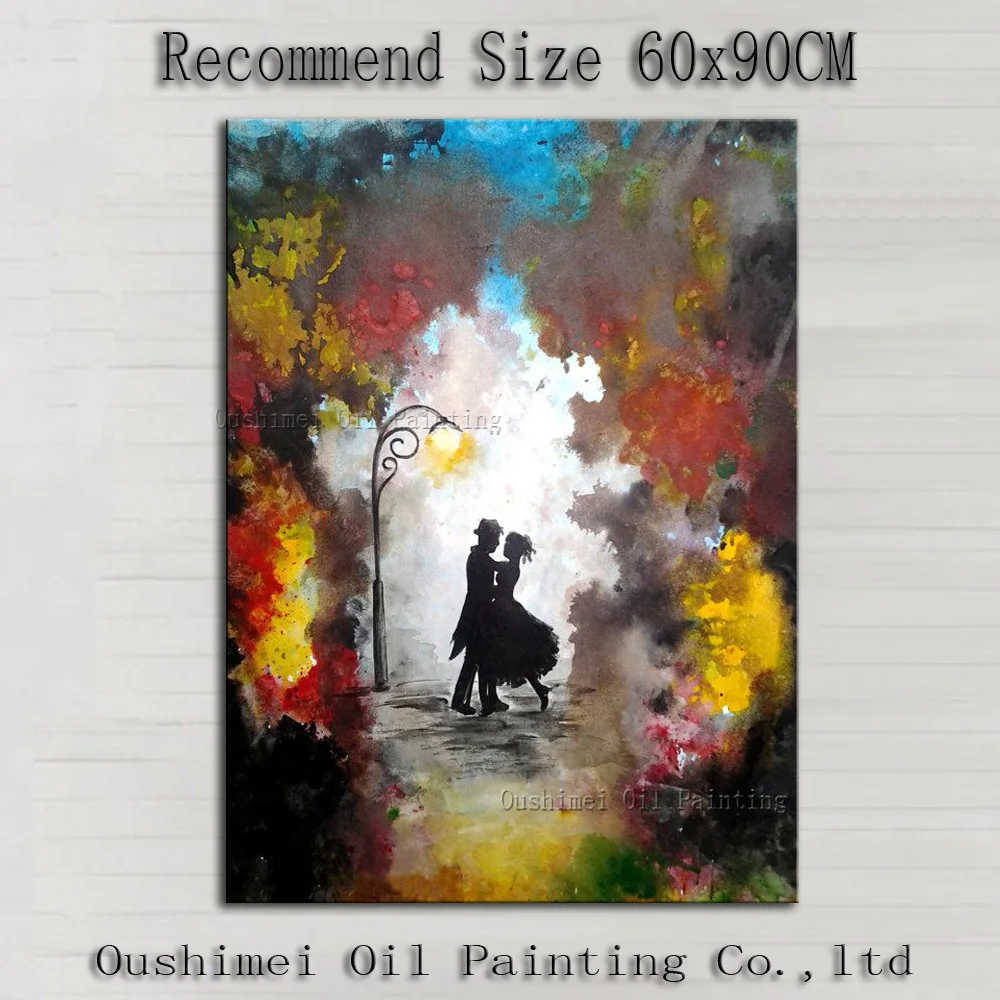 No Framed Free Shipping Handmade High Quality Dancing In Forest Oil Painting Abstract Lover Dream For Living Room Art | Дом и сад