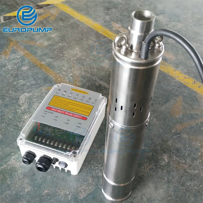 Модель EUROPUMP (3EPS2.1/100-d48/500) Китайский нержавеющий S 304 DC 48V бесщеточный глубинный