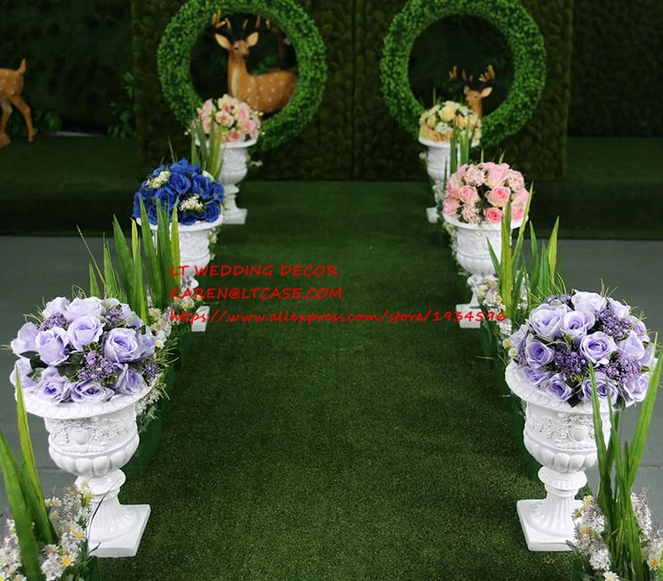 Цветочный горшок из смолы Европейского типа с римскими колоннами для свадебной