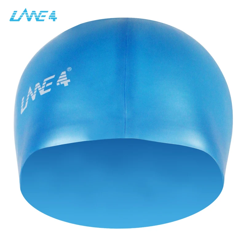 шапочка для плавания LANE4 водонепроницаемые прочные силиконовые однотонные