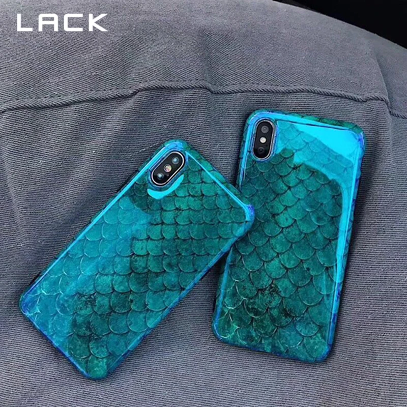 Отсутствие красочных весов чехол для телефона iphone 7 6 6s 8 Plus Русалка Синий луч