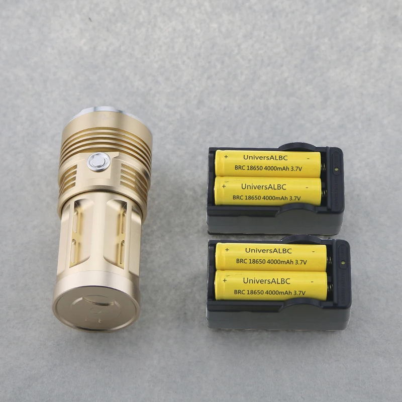 SKYRAY KING 6xcree XM-L T6 тактический светодиодный фонарик Охота туристический Кемпинг факельные фонари с 4x18650 Батарея+ Батарея Зарядное устройство