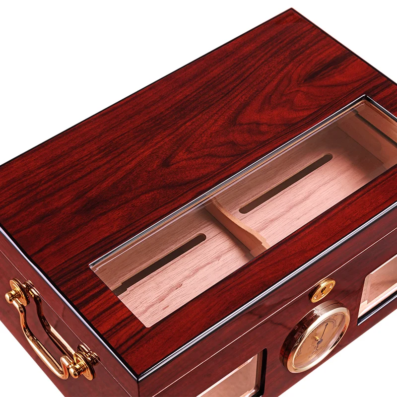 Коробка для сигар прозрачная skylight большая емкость кедровая древесина гумидор с