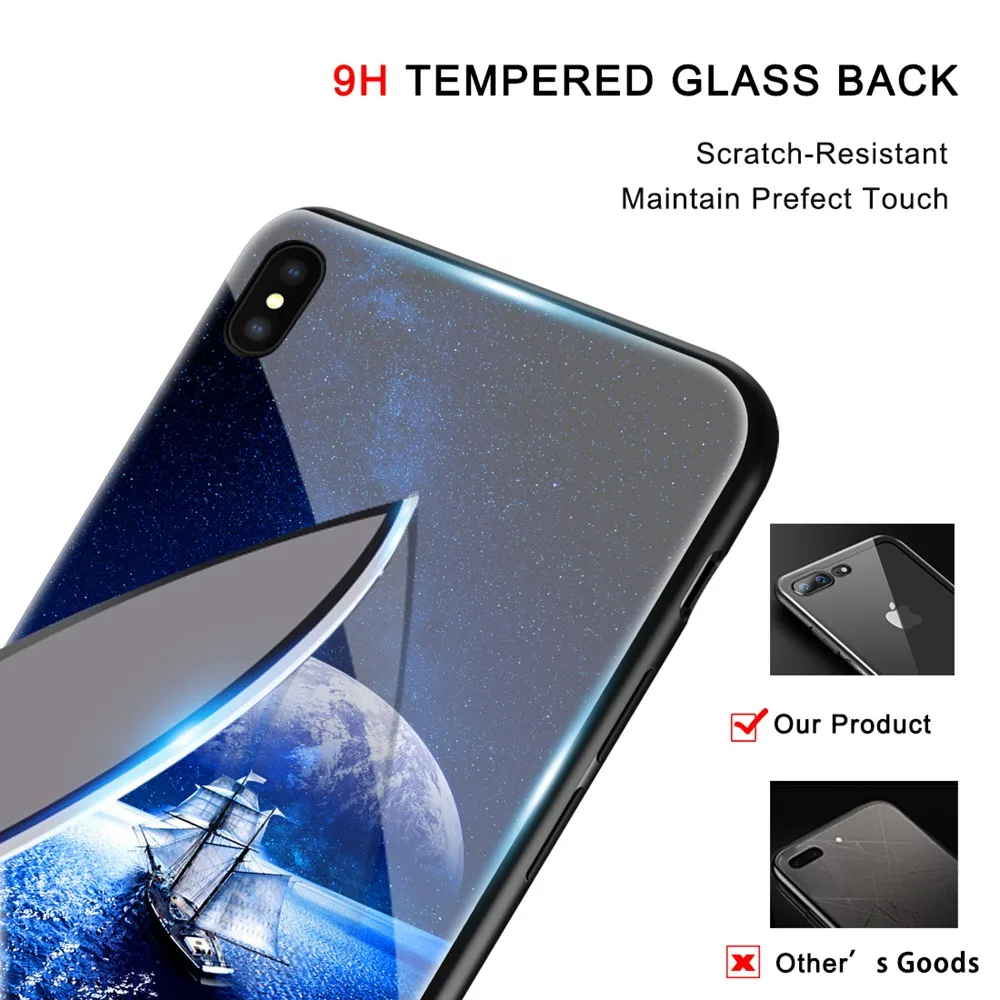 Чехол для iPhone 7 из закаленного стекла чехлы XS XR Max силиконовый чехол со звездами 6 S