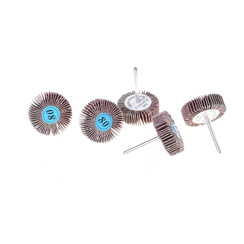 

5Pcs/set 80 Grit Grinding Sanding Flap Polishing Sandpaper Polisher Flap Wheel Discs For Rotary Tools 32mm Top Quality