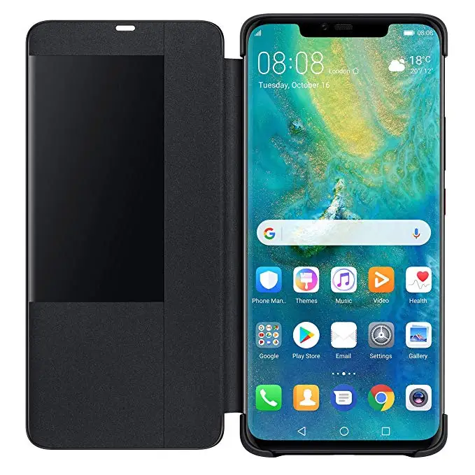 Оригинальный кожаный чехол с откидной крышкой Cenmaso Huawei Mate 20 Pro X умный окошком для