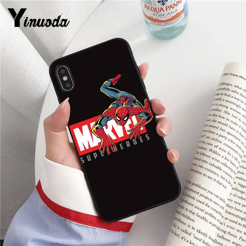 Yinuoda Marvel's Мстители ТПУ черный чехол для телефона iPhone 8 7 6 6S Plus X XS MAX 5 5S SE XR 10 Чехлы