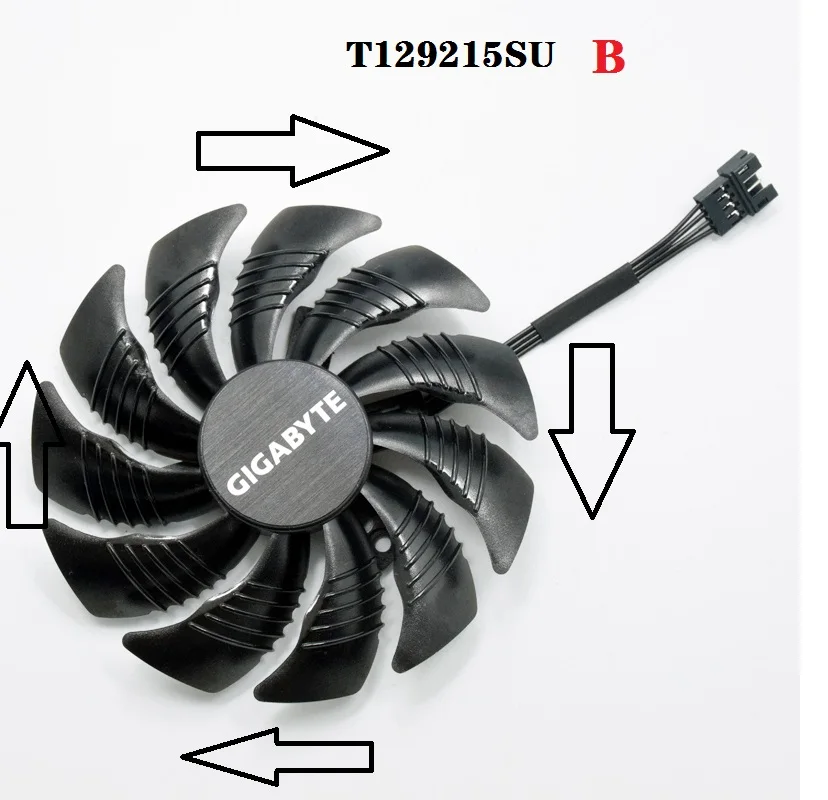 88 мм T129215SU 4Pin вентилятор охлаждения для Gigabyte GTX 1050 1060 1070 960 RX 470 480 570 580 Графика карты кулер вентилятор