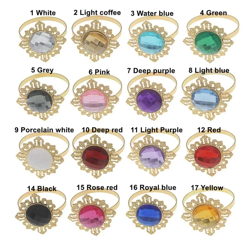 Mixed color 24 шт золотые кольца для салфеток для свадеб кухонный стол акриловый держатель салфетки для ужина прибор украшение из страз серваторное кольцо - Цвет: Mixed color