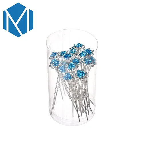 Blue Hairpins M MISM 1 Can = 20 шт Свадебные Стразы шпильки из сплава красочные шикарные заколки для волос аксессуары для невесты подружки невесты - Цвет: Blue Hairpins