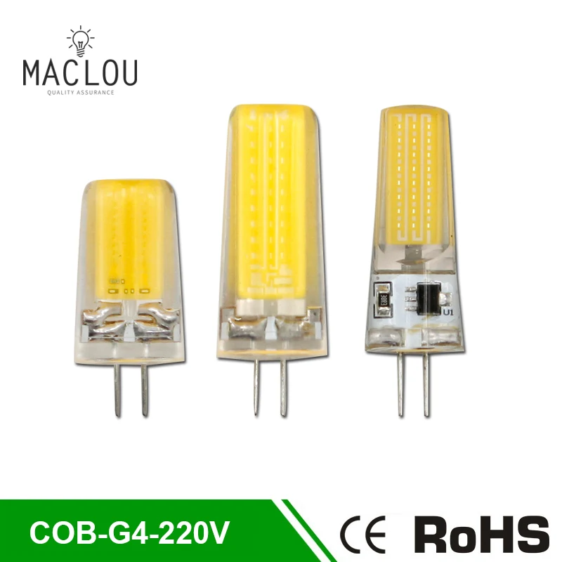 G4 светодиодный COB лампа мини AC 220 В 6 Вт 9 SMD Светодиодный лампочки с ампулой высокое