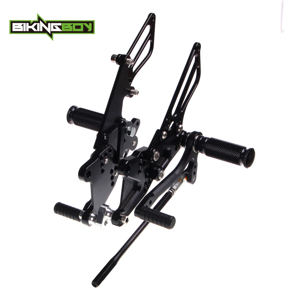 ZX10R 06 07 BIKINGBOY для Kawasaki Ninja ZX10R 06 07 08 2009 2010 2011 2012 2013 Rearsets педали для ног сзади комплекты регулируемый - Цвет: ZX10R 06 07
