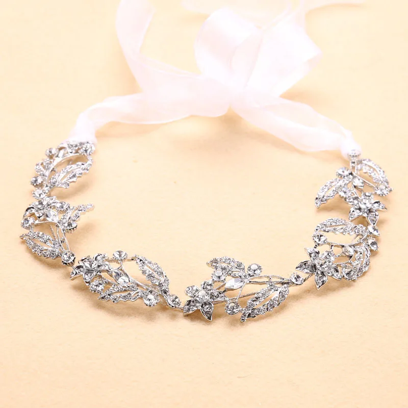 Роскошная кружевная Классическая Стразы с кристаллами Мягкая повязка на голову