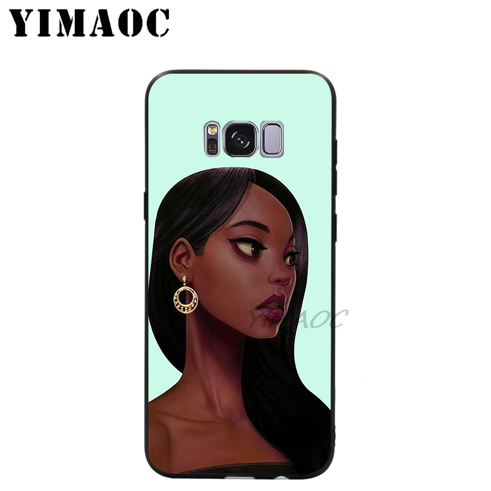 YIMAOC Sailor Moon Afro Girl Soft Case for Samsung Galaxy S10 S10e S9 S8 A6 Plus S7 S6 Edge A7 A5 A3 J6 Note 9 8 |