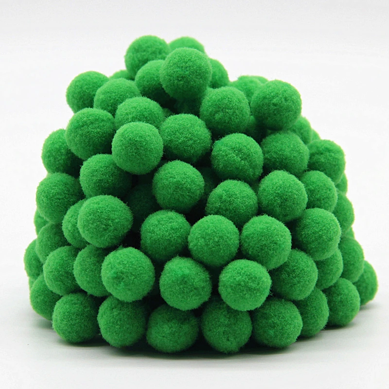 19 green Помпоны 15 мм помпоны многоцветные шары ленты меховые поделки DIY мягкие понпоны Свадебные украшения для шитья на ткани аксессуары 20 г - Цвет: 19 green