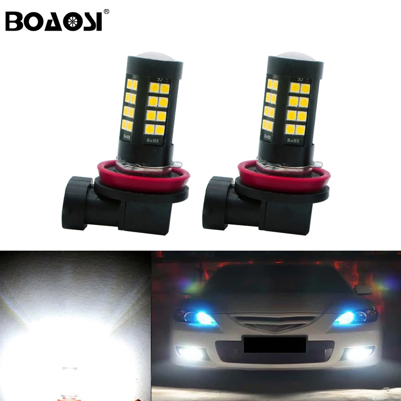 Boaosi 2x высокое Мощность 1200LM H11 3030SMD светодиодный фонарь лампа для mazda 3, 5, 6, xc-5 CX-7 axela atenza