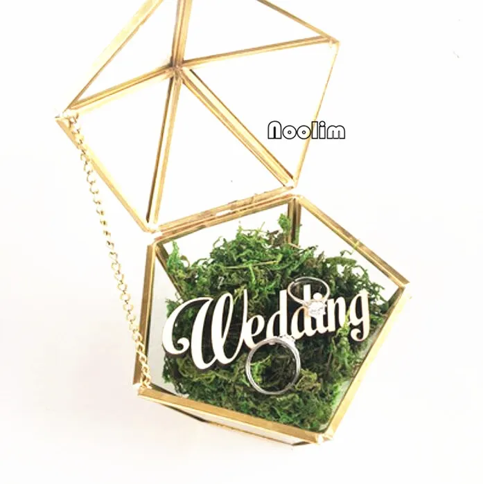 Витражное стеклянное обручальное кольцо NOOLIM Подарочная коробка для ювелирных