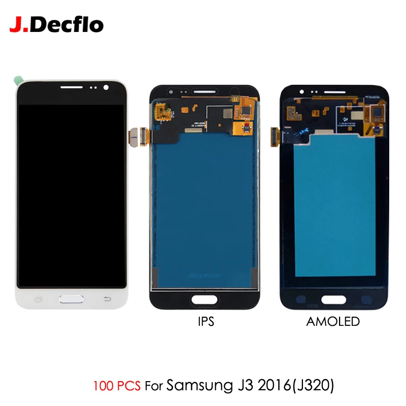 100 шт AMOLED для Samsung Galaxy J3 2016 J320 J320A J320F J320M ЖК-дисплей Дисплей OLED Сенсорный экран