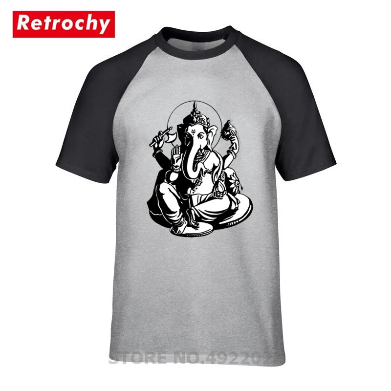 Самый дешевый 2019 Лето Забавный индуистский слон Бог футболка для мужчин с