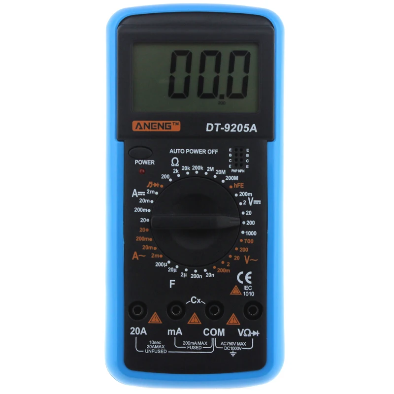ANENG DT9205A Профессиональный ЖК-дисплей Дисплей AC/DC Электрический ручной тестер Измеритель цифровой мультиметр мультитестерный амперметр