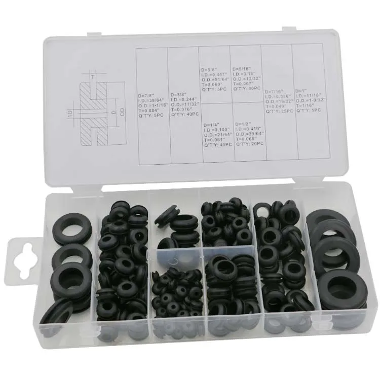 180 шт/чехол мульти размер резиновые втулки в ассортименте крепежный набор черные