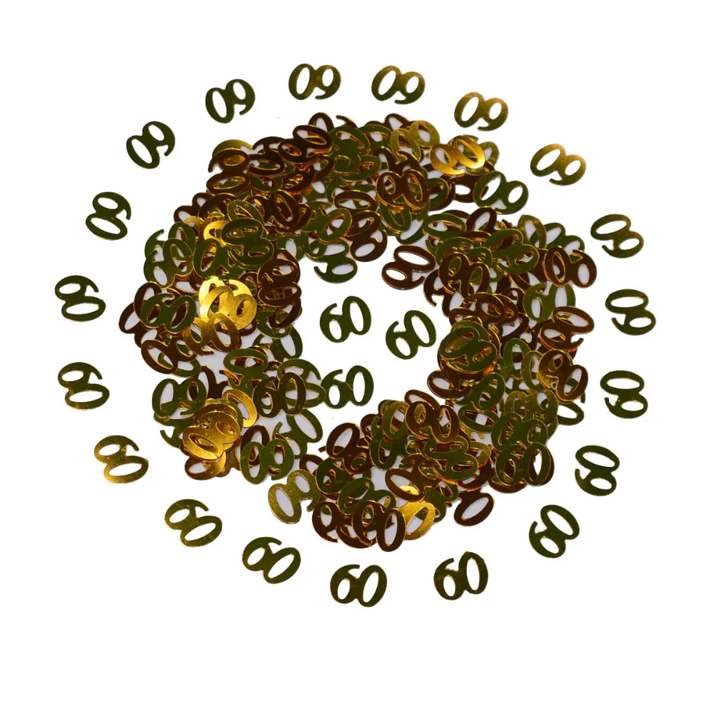60g Happy Birthday Confetti Gold Digitals 16 18 30 40 50 60 Party Table Scatter Sprinkle Decorations | Дом и сад