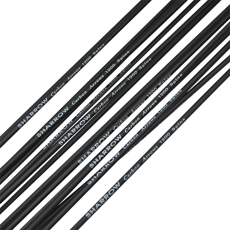 12pcs Archery Carbon Arrows With Arrow Quiver Spine 1200 Rubber Feather ID4.2mm Outdoor Bow Hunting Accessories | Спорт и