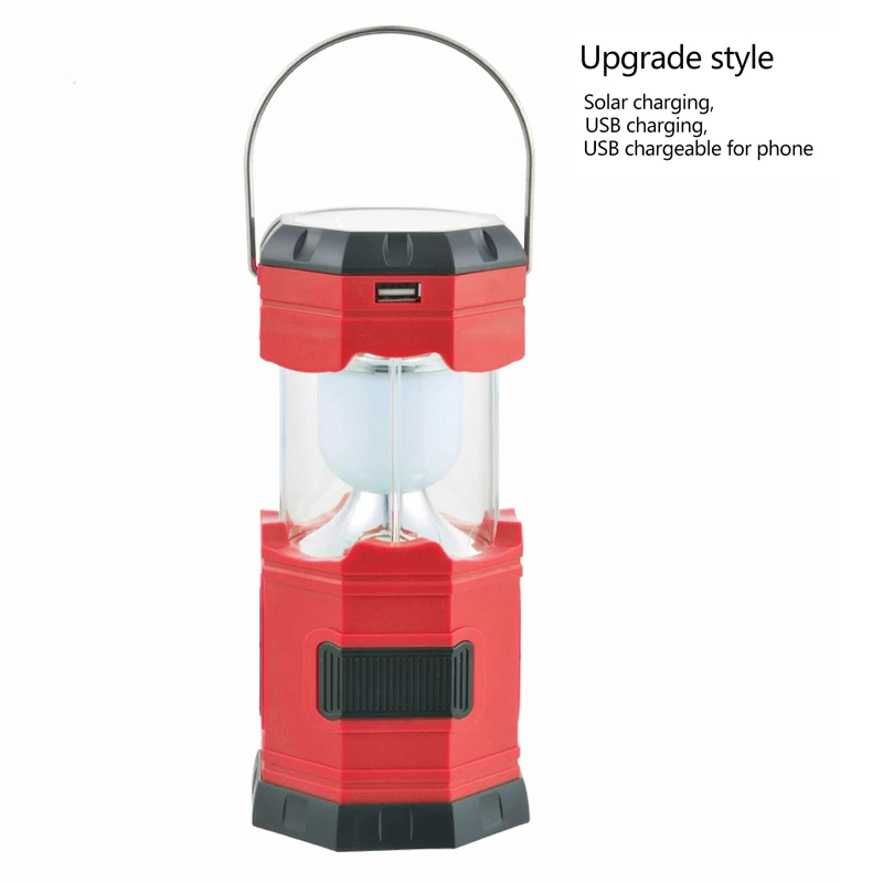 1 update red IVYSHION открытый портативный фонарь s Многофункциональный 6/20 светодиодов солнечной энергии лампа складной USB Перезаряжаемый кемпинг фонарь светильник - Мощность в ваттах: 1 update red