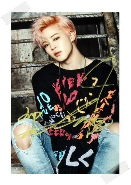 Bangtan Boys JIMIN autographed подписано оригинальное фото вы никогда не ходите один