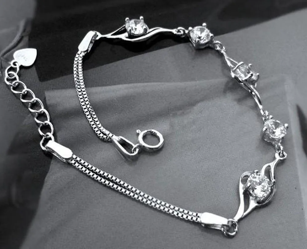 Новинка 2014 года 100% изделия стерлингового серебра 925 Ангел перо браслет Fine Jewelry