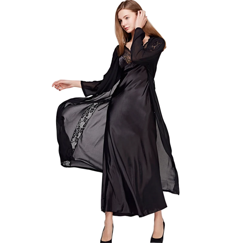 Сексуальное платье на бретельках спальный халат из двух частей пижама