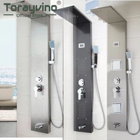 torayvino bathroom stainless steel shower column wall mounted pannel handshowertub spoutmassage system shower screen