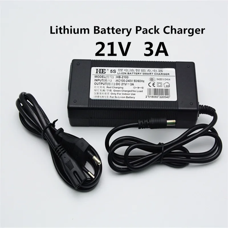 

KingWei Free Shipping AC 100V-240V Converter Adapter DC 21V 3A Power Supply for Lithium Battery Polymer Battery pack charger