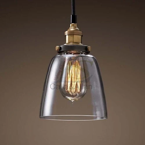 Прозрачное стекло абажур подвесной светильник винтажный латунный готовый