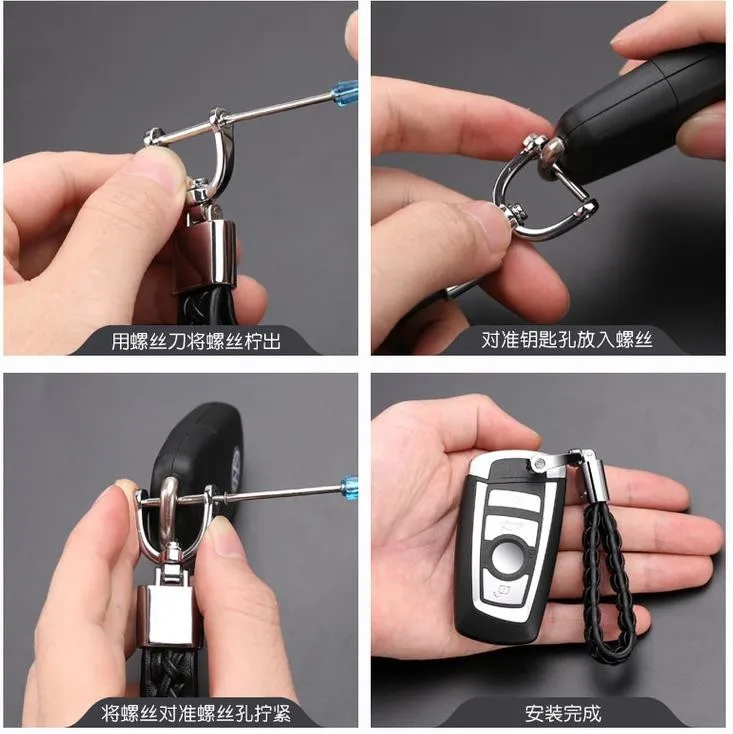 Металлический кожаный брелок для автомобильных ключей 1 шт. BMW Nissan Kia Citroen Toyota Audi