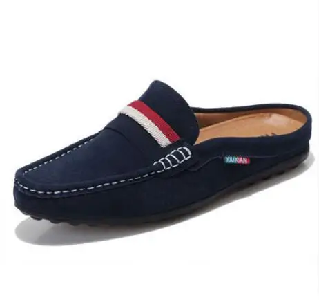 0 Men's breathable leather summer men's shoes lazy half sandals without trailing drag trampoline free shipping #122 | Обувь