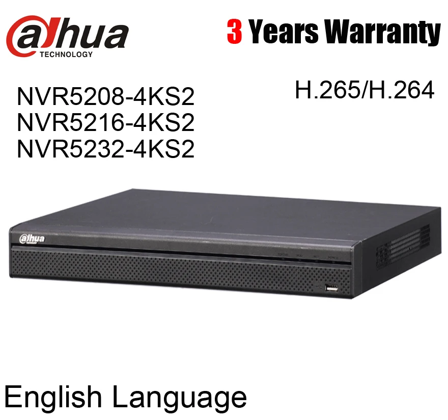 Сетевой видеорегистратор Dahua 8CH 16CH 32CH NVR NVR5208-4KS2 NVR5216-4KS2 NVR5232-4KS2 12MP 8/16/32CH 1U 4K H.265 NVR Onvif сети видео Регистраторы