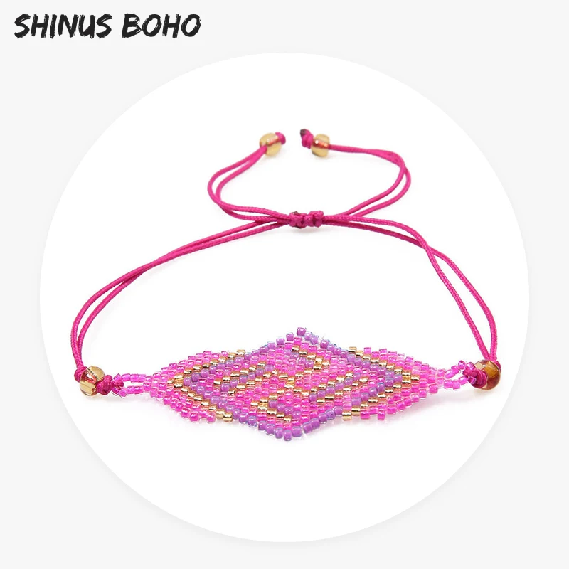Женский и мужской винтажный браслет SHINUSBOHO этнический с бусинами геометрическим