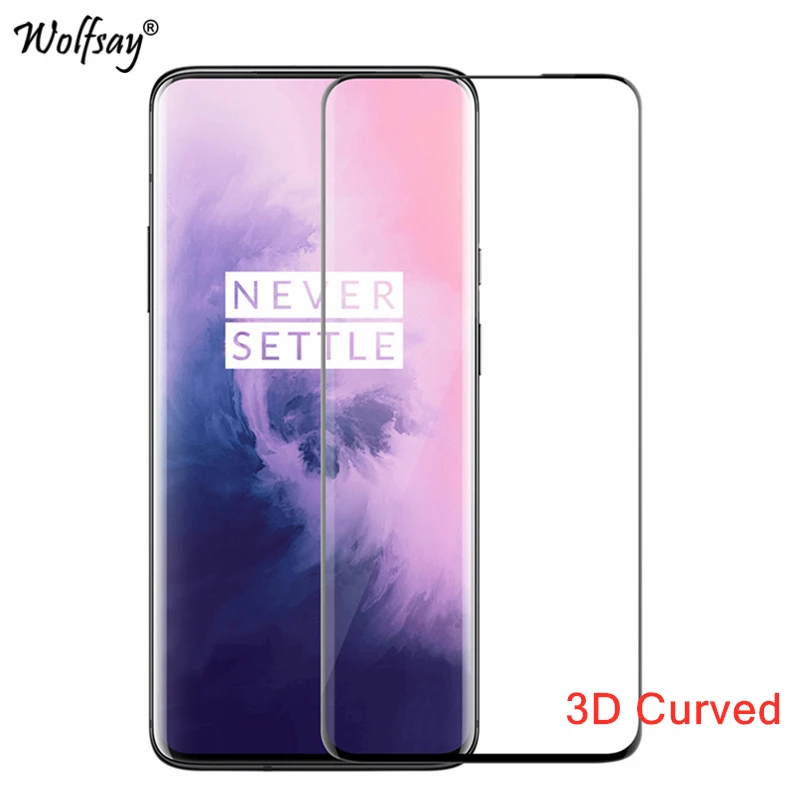 3D изогнутое стекло OnePlus 7 Pro защита экрана закаленное Полное клеевое 1 + 7Pro защитная