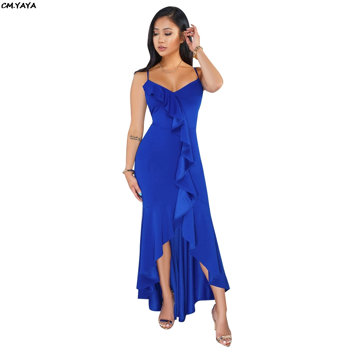 Женское платье-Русалка с асимметричным подолом винтажное длинное платье на