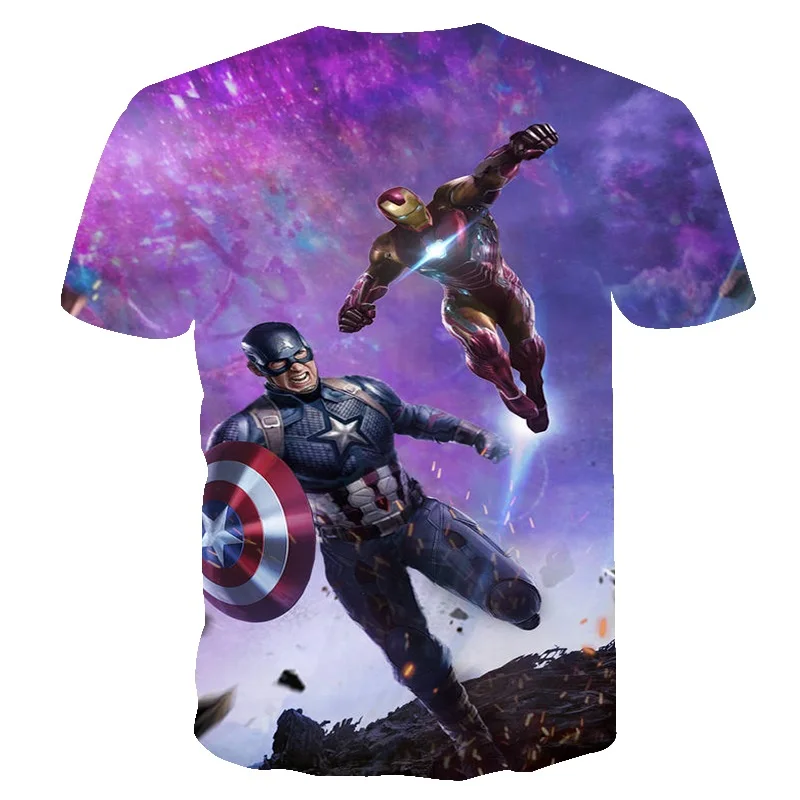 Новинка, футболка Marvel Avengers 4 final, футболка с 3d принтом супергероя Америки, футболка для косплея, Мужская Новая летняя модная футболка