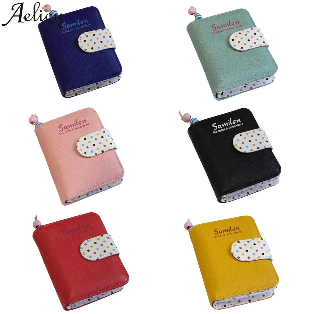 Aelicy 2019 Модный милый короткий кошелек в горошек для монет женская кожаная сумка