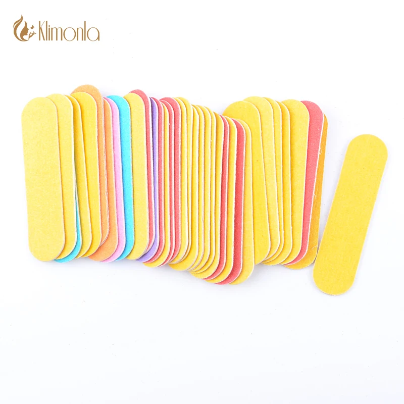 100 шт./лот мини Двусторонняя разноцветная пилка для ногтей инструменты лака набор