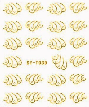 6 упаковок/лот Золотые/Серебряные наклейки на воду Металлические для ногтей