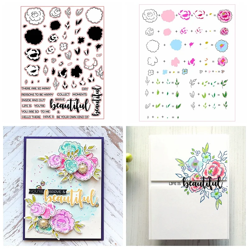 Красивые цветы прозрачные штампы для DIY бумажные карточки скрапбукинга ремесло